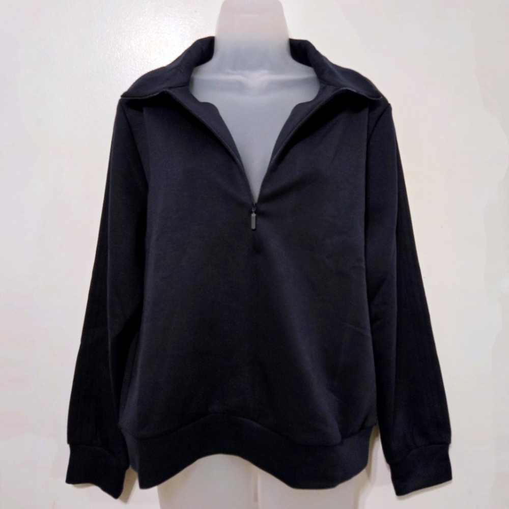 NWT ATHLETA Allure 1/4 Zip Sweatshirt, Medium, Navy